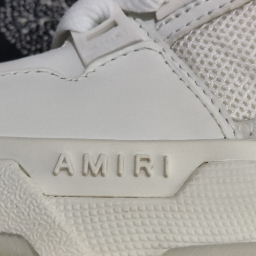 AMIRI White Low-Top Athletic Sneakers with Star Perforation - Picture 14 of 15